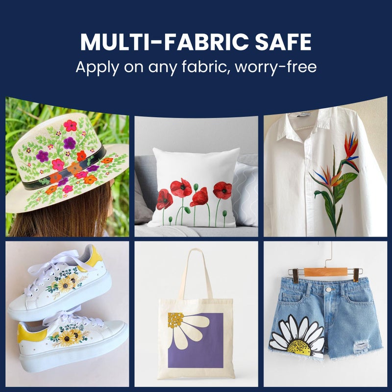 BLUEBIRD Fabric Paint, Sunflower, 3.4 Fl Oz, Permanent Fabric Paints for Clothes, Furniture Upholstery - Image 2